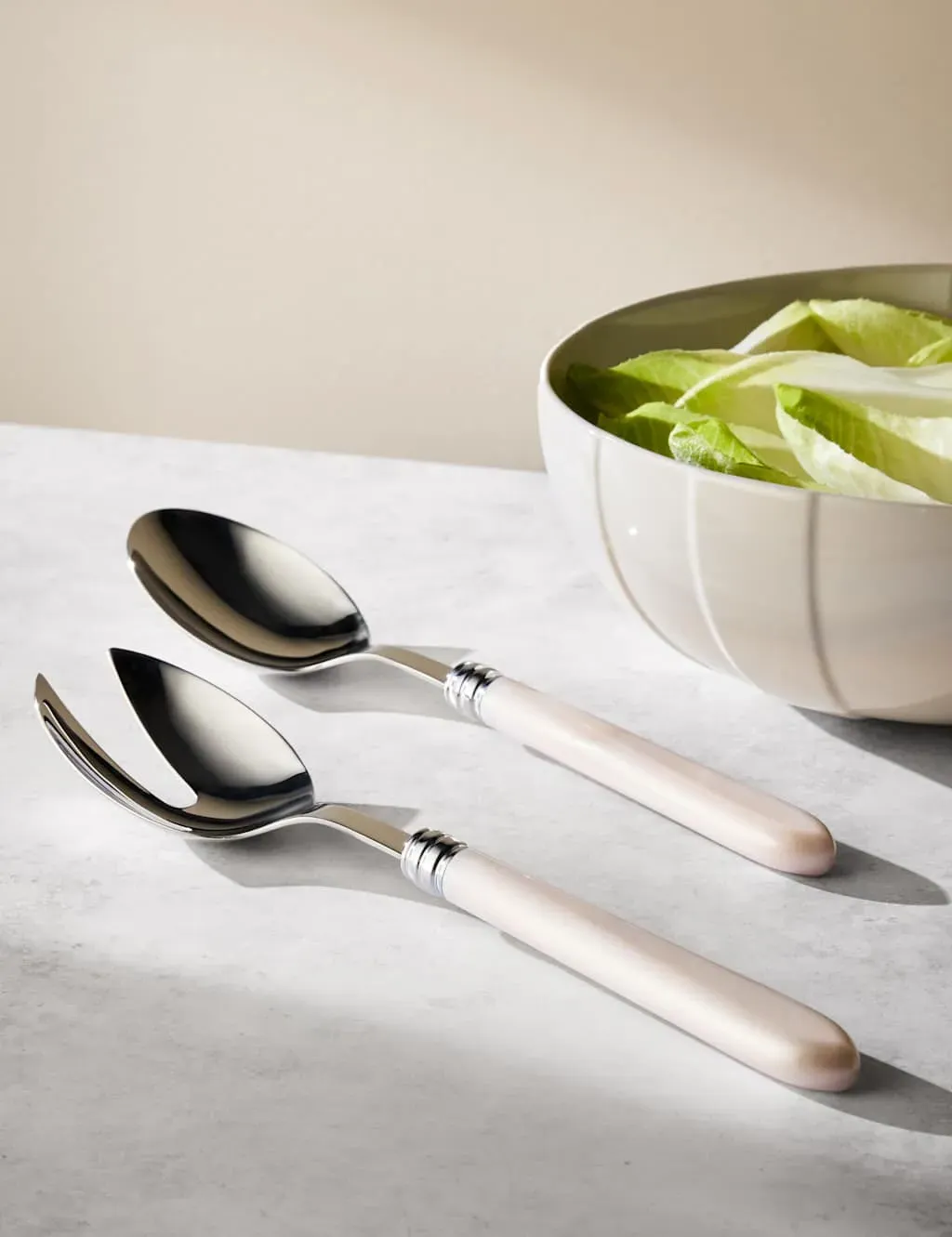 Kelly Hoppen Contrast Salad Servers - Cream product