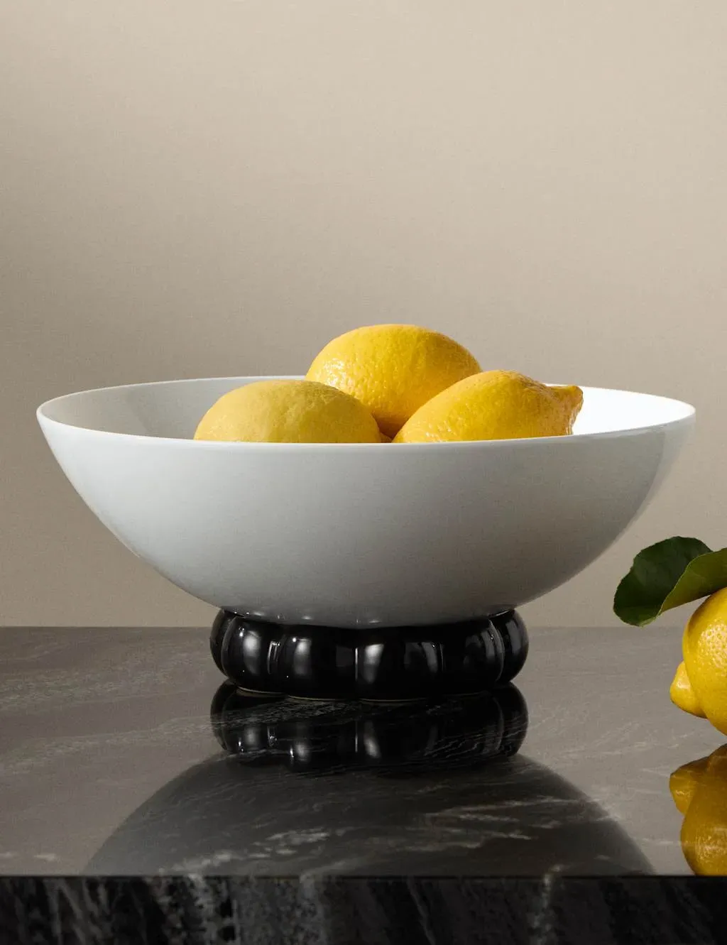 Kelly Hoppen Footed Fruit Bowl - White, Ceramic product