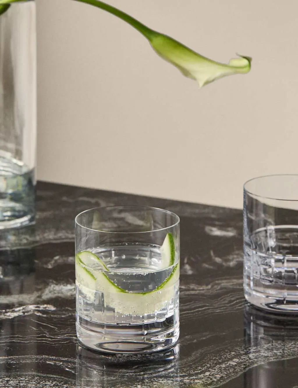 Kelly Hoppen Set of 4 Etched Tumblers - Clear, Crystal Glass product