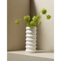 Kelly Hoppen Tall Ribbed Ceramic Vase - White alternate view