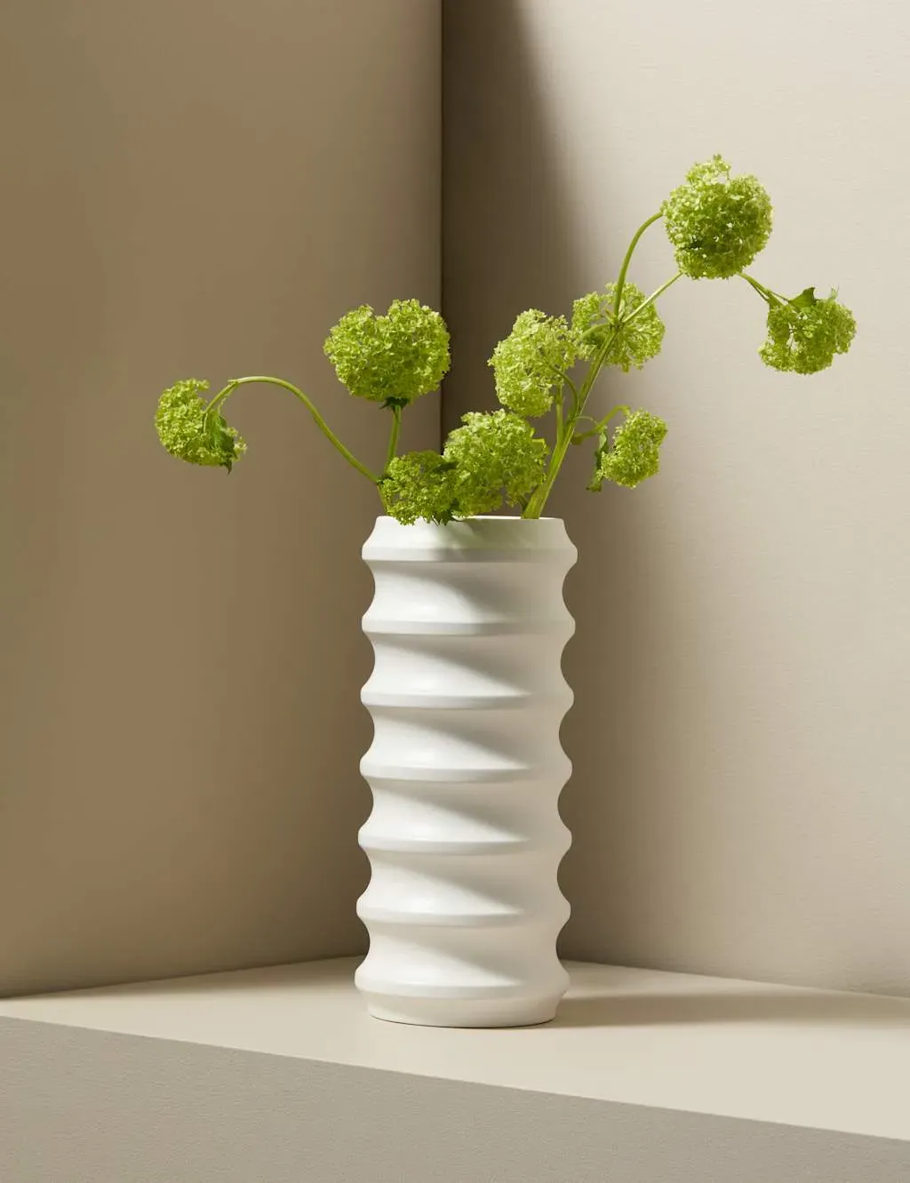 Kelly Hoppen Tall Ribbed Ceramic Vase - White product