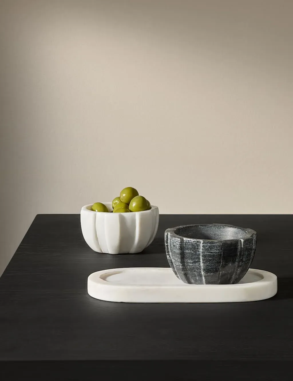 Marble Textured Pinch Pots & Tray - Multi product