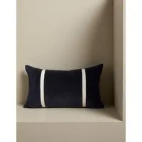 Pure Cotton Double Stripe Bolster Cushion - Navy Mix alternate view