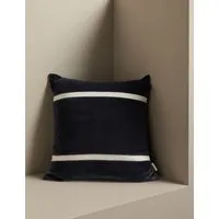 Pure Cotton Double Stripe Cushion - Navy Mix alternate view