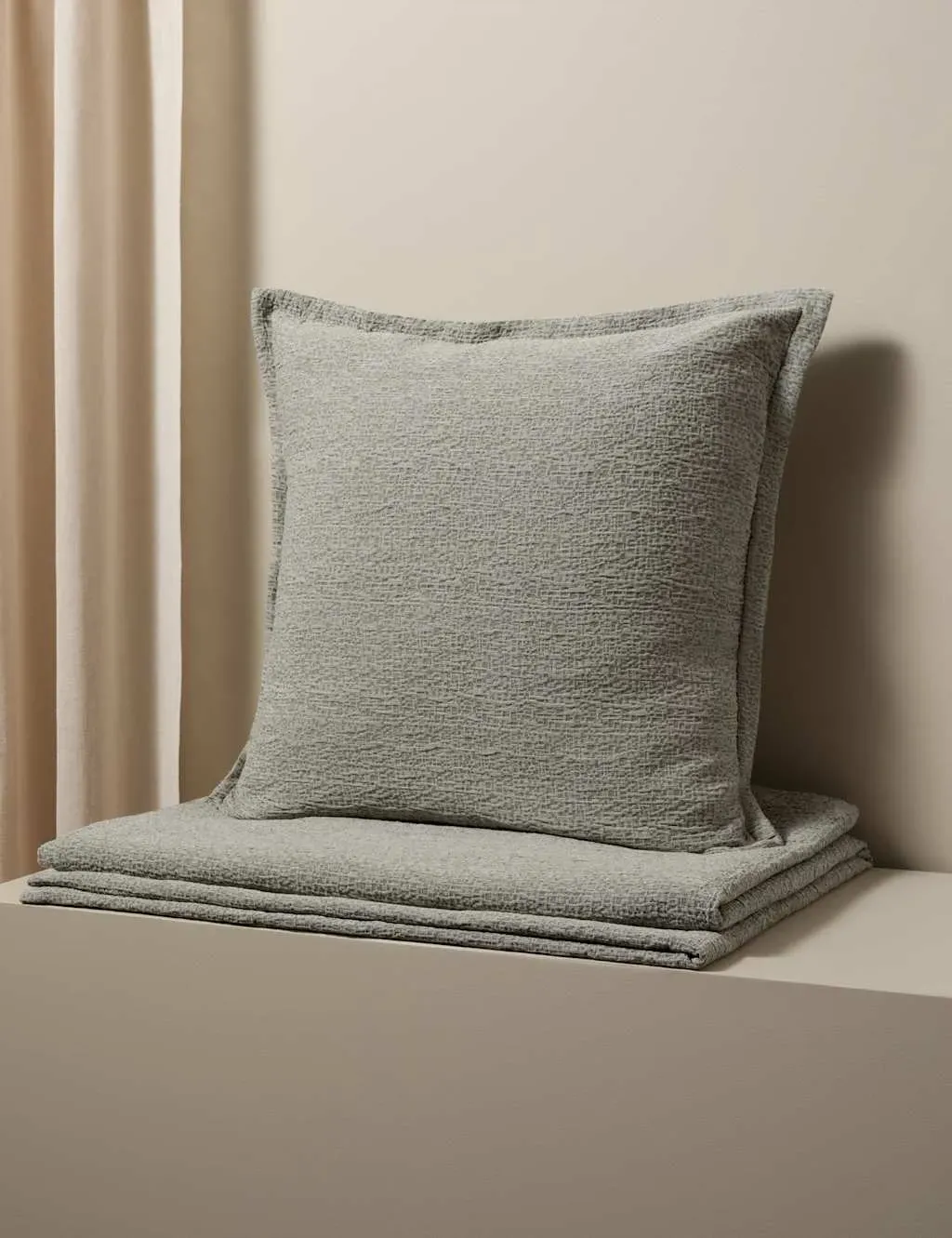 Pure Cotton Jacquard Large Decorative Cushion - Grey product