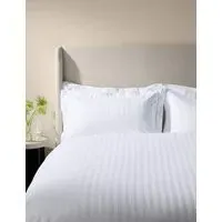 Pure Cotton Satin Striped Bedding Set - White alternate view