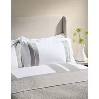 Pure Cotton Textured Jacquard Bedspread - Grey alternate view
