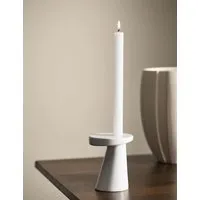 Set of 4 Unscented Dinner Candles - White, Wax alternate view