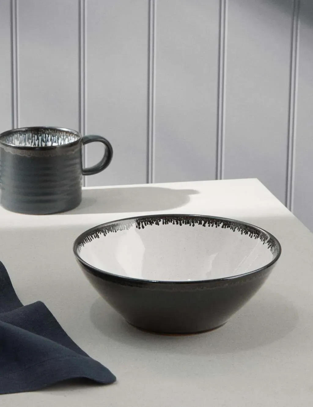 Denby Reactive Glaze Cereal Bowl - Black, Stoneware product