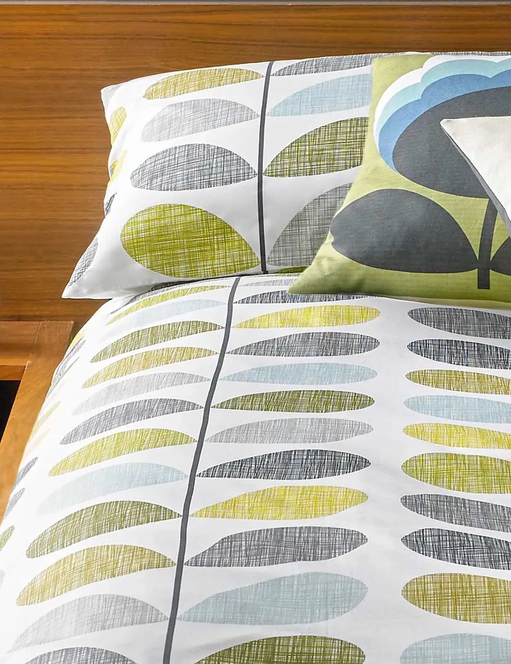 Orla Kiely Scribble Stem 2 Pack Pillowcases - Duck Egg, Cotton product