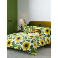Giant Water Lily Reversible Bedding Set - Yellow Mix, Cotton alternate view