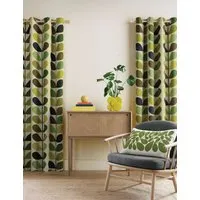Multi Stem Eyelet Curtains - Yellow Mix, Cotton alternate view