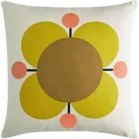 Orla Kiely Atomic Flower Cushion - Yellow Mix, Cotton alternate view