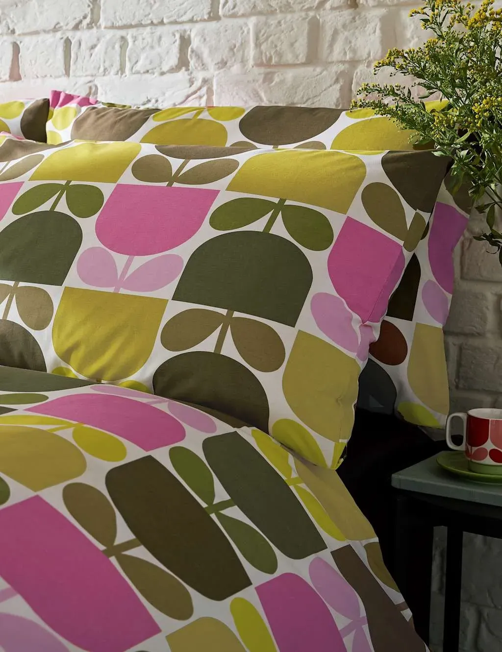 Orla Kiely Block Stem Pillowcases 2 Pack - Multi, Cotton product