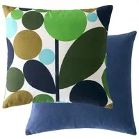 Orla Kiely Bubble Flower Square Cushion - Green, Cotton Linen alternate view