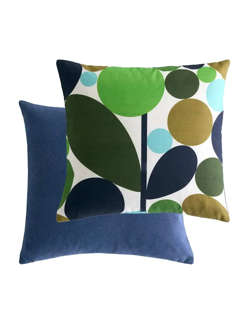 Orla Kiely Bubble Flower Square Cushion - Green, Cotton Linen product