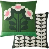 Orla Kiely Buttercup Square Cushion - Green Mix, Cotton alternate view