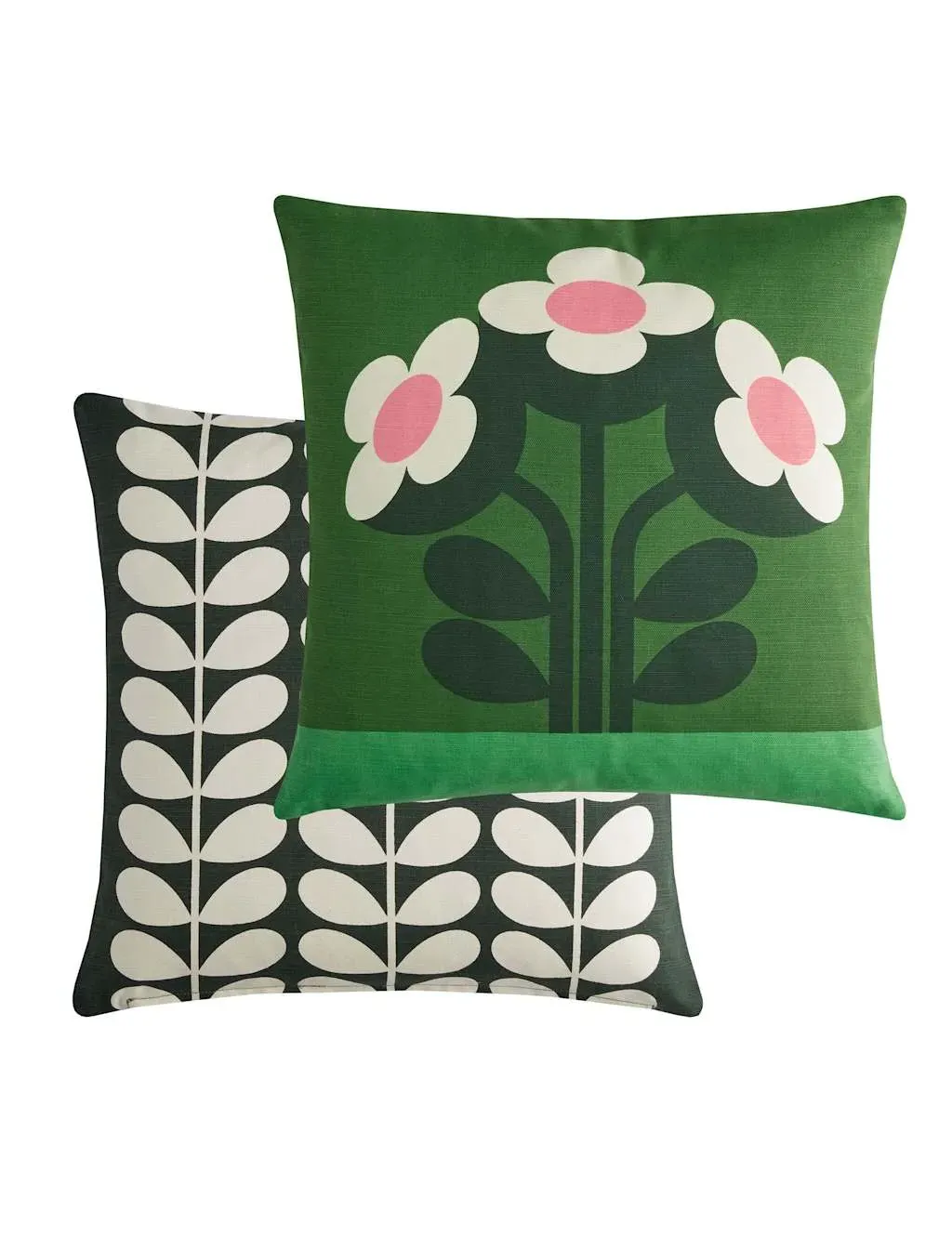 Orla Kiely Buttercup Square Cushion - Green Mix, Cotton product