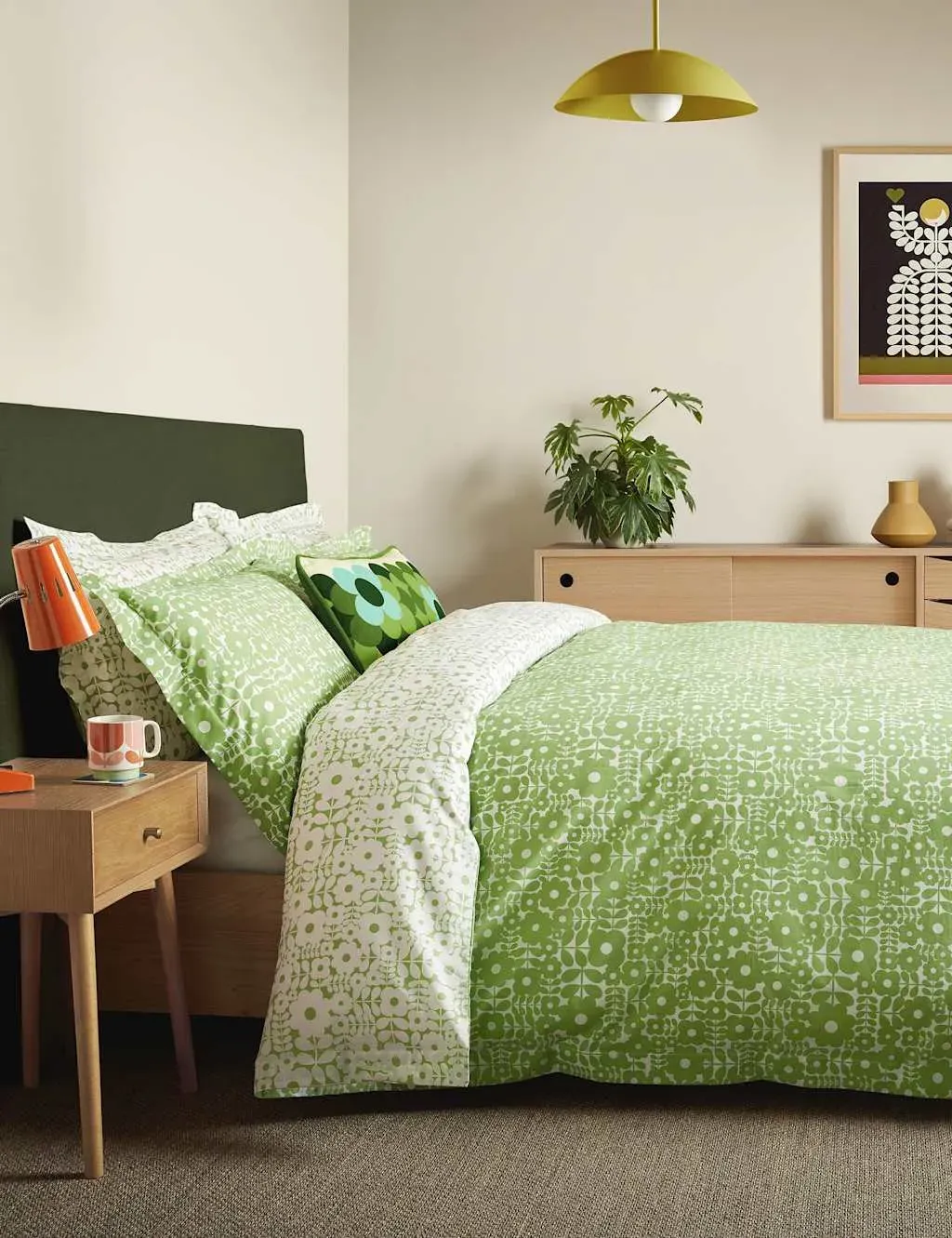 Orla Kiely Criss Cross Stem Bedding Set - Green Mix, Cotton product