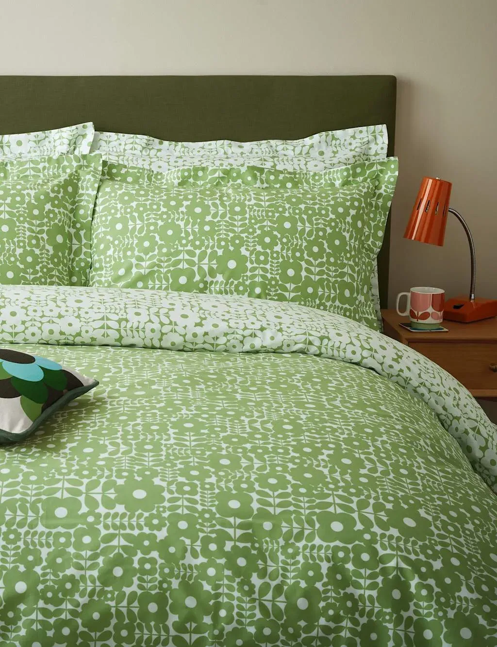 Orla Kiely Criss Cross Stem Pillowcases 2 Pack - Green Mix, Cotton product