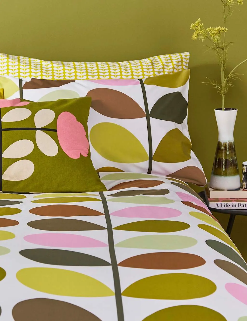 Orla Kiely Multi Stem 2-Pack Pillowcases - Green Mix, Cotton product