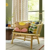 Orla Kiely Striped Tulip Reversible Cushion - Brown Mix, Cotton alternate view