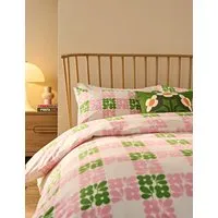 Pure Cotton Geometric Bedding Set - Pink Mix alternate view