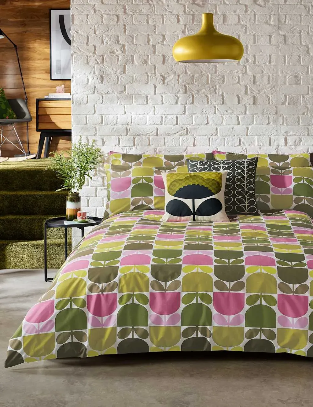 Pure Cotton Multi Block Stem Bedding Set - Multi product