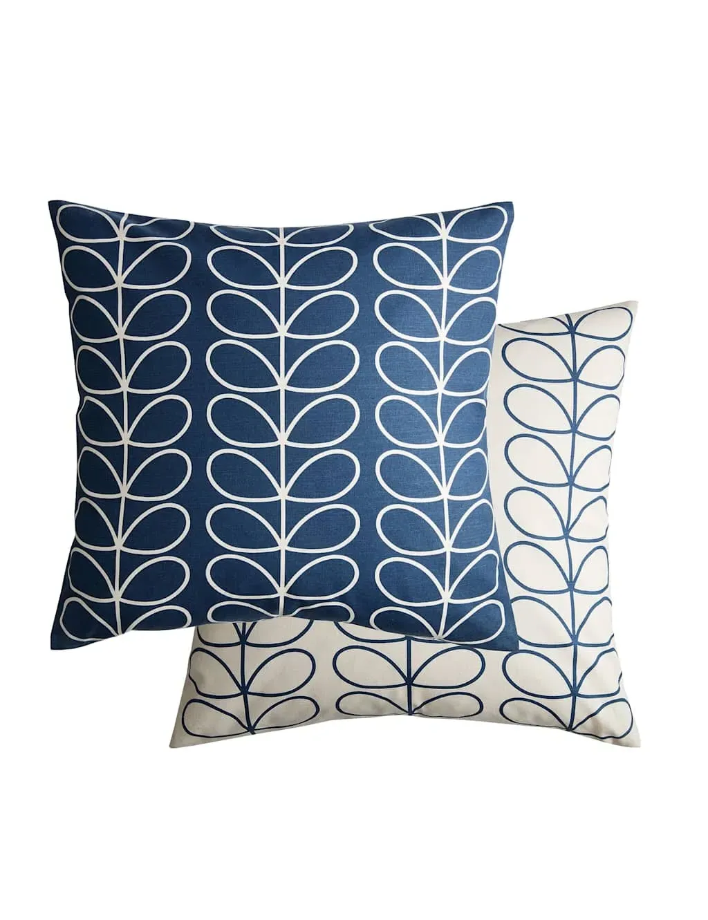 Small Linear Stem Square Cushion - Blue Mix, Pure Cotton product