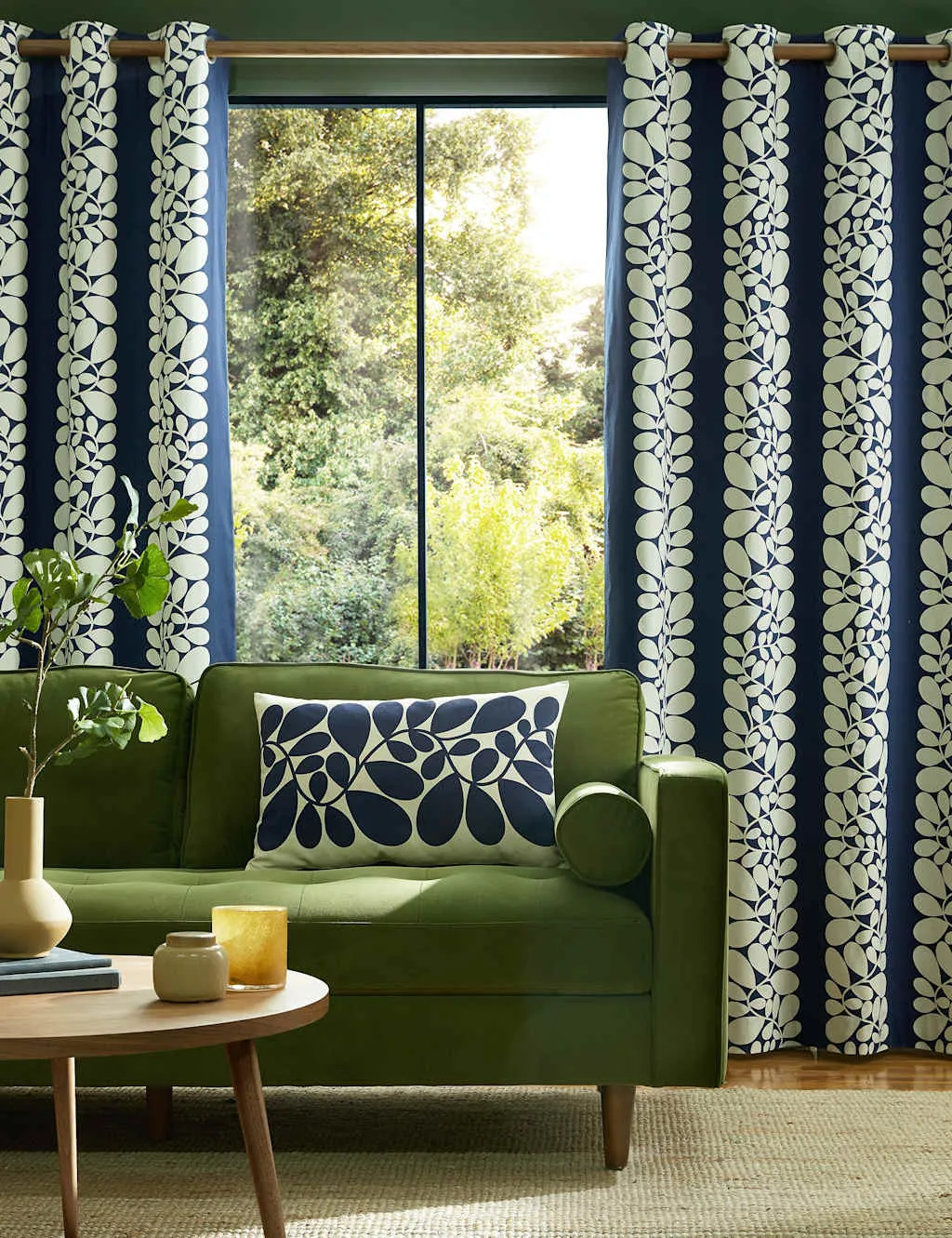 Sycamore Stripe Eyelet Curtains - Blue Mix, Pure Cotton product