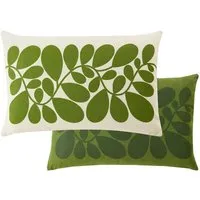 Sycamore Stripe Reversible Cushion - Green Mix, Cotton alternate view