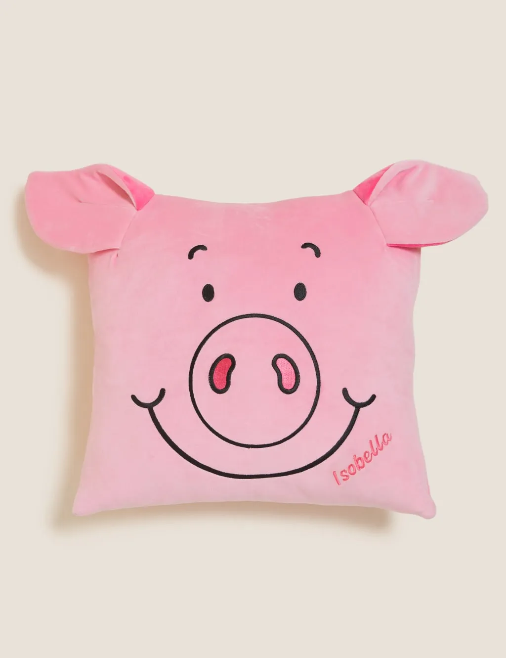 Percy Pig Personalised Fleece Cushion - Pink product