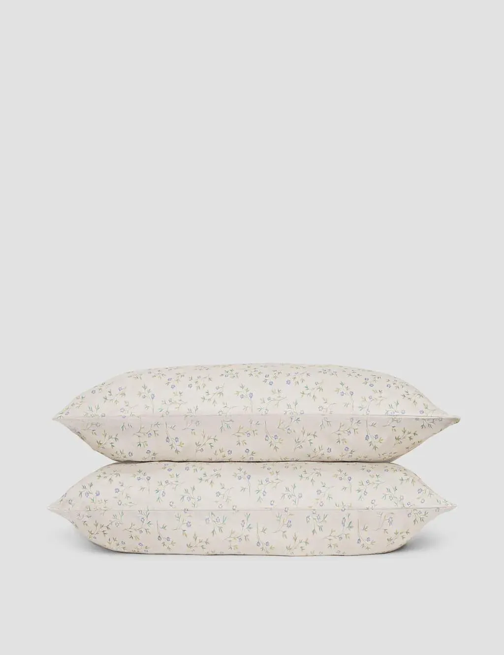 2 Pack Pure Cotton Floral Pillowcases - Natural Mix product