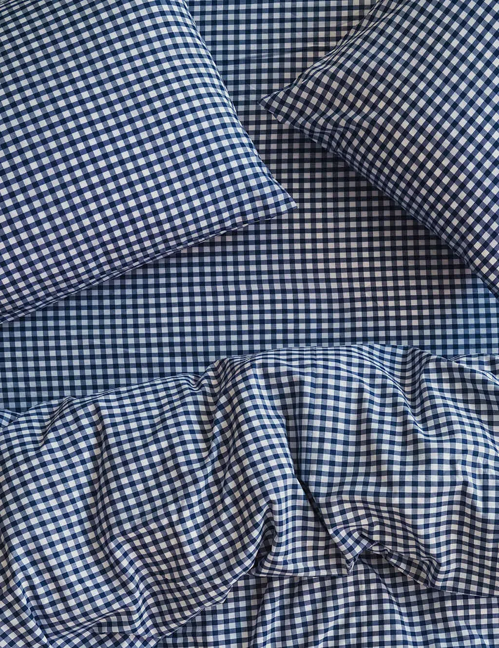 2 Pack Pure Cotton Gingham Pillowcases - Blue Mix product
