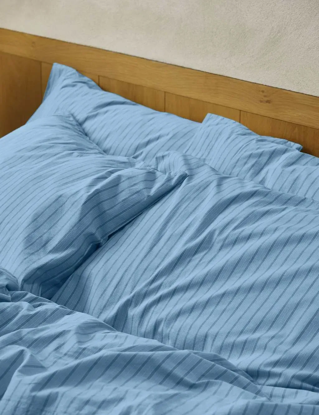 2 Pack Pure Cotton Striped Pillowcases - Blue product