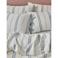 2 Pack Pure Linen Farmhouse Pillowcases - Blue Mix alternate view