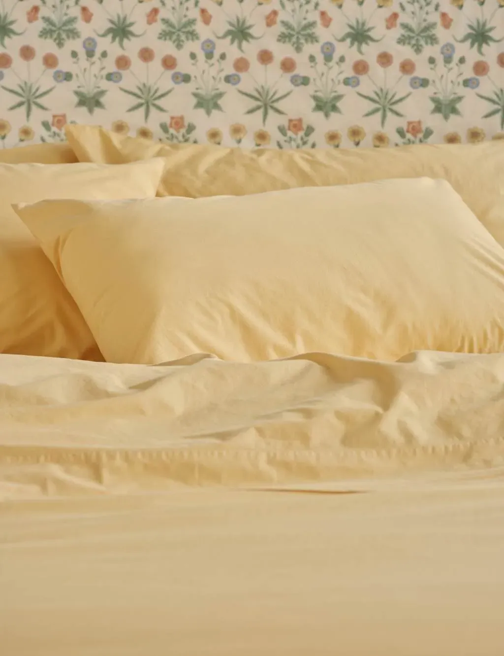 2 Pack Washed Cotton Pillowcases - Yellow Mix product