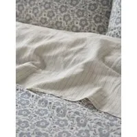 Folk Floral Flat Sheet - Grey Mix, Linen alternate view