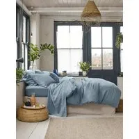 Linen Rich Duvet Cover - Light Blue alternate view