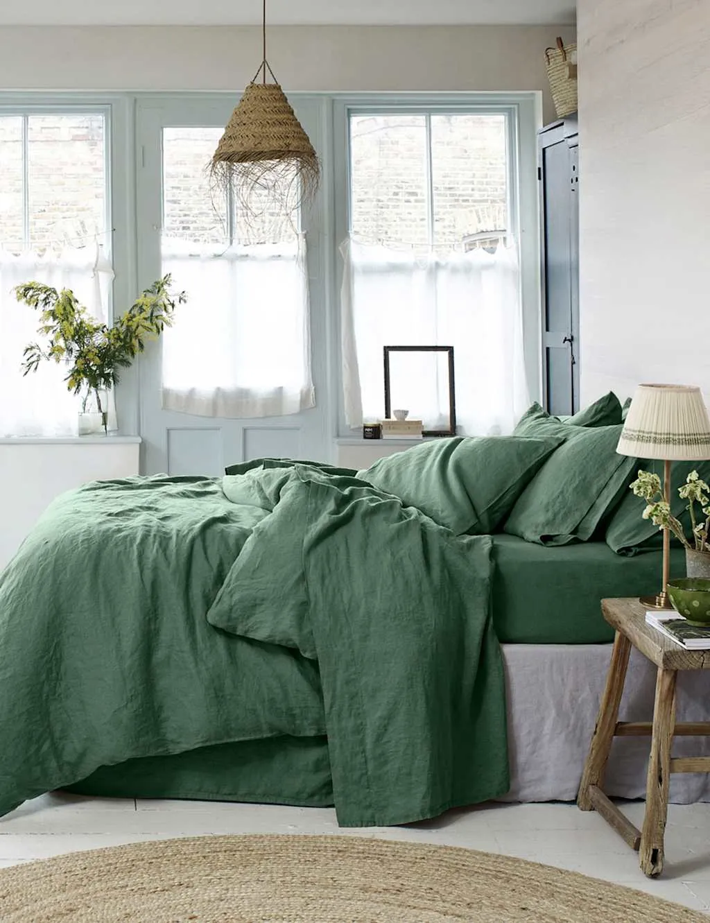 Linen Rich Duvet Cover - Light Green product
