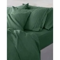 Linen Rich Fitted Sheet - Green alternate view