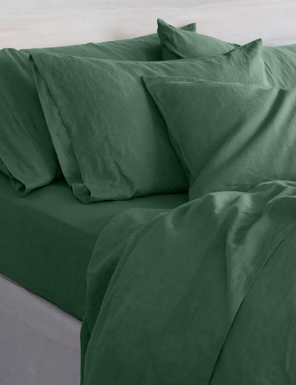 Linen Rich Fitted Sheet - Green product