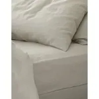 Linen Rich Fitted Sheet - Oatmeal alternate view