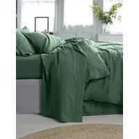 Linen Rich Flat Sheet - Green alternate view