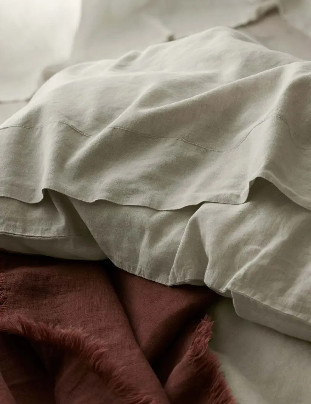 Linen Rich Flat Sheet - Ivory, Cotton product