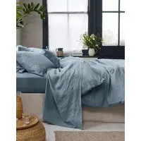 Linen Rich Flat Sheet - Light Blue alternate view