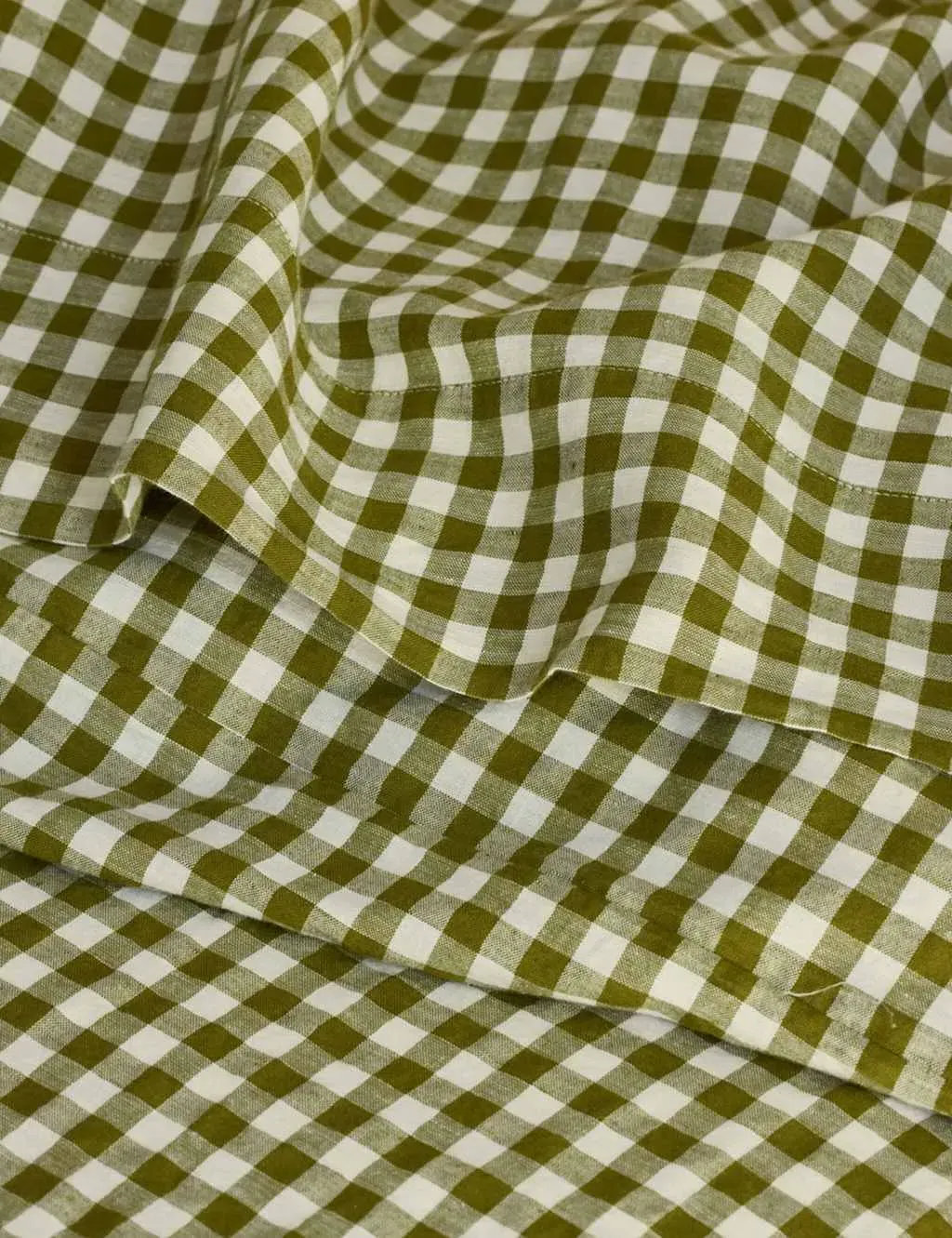 Linen Rich Gingham Flat Sheet - Green Mix product