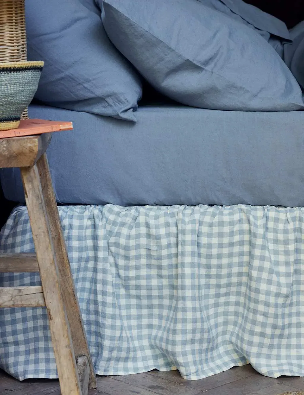 Linen Rich Gingham Valance Sheet - Blue Mix product