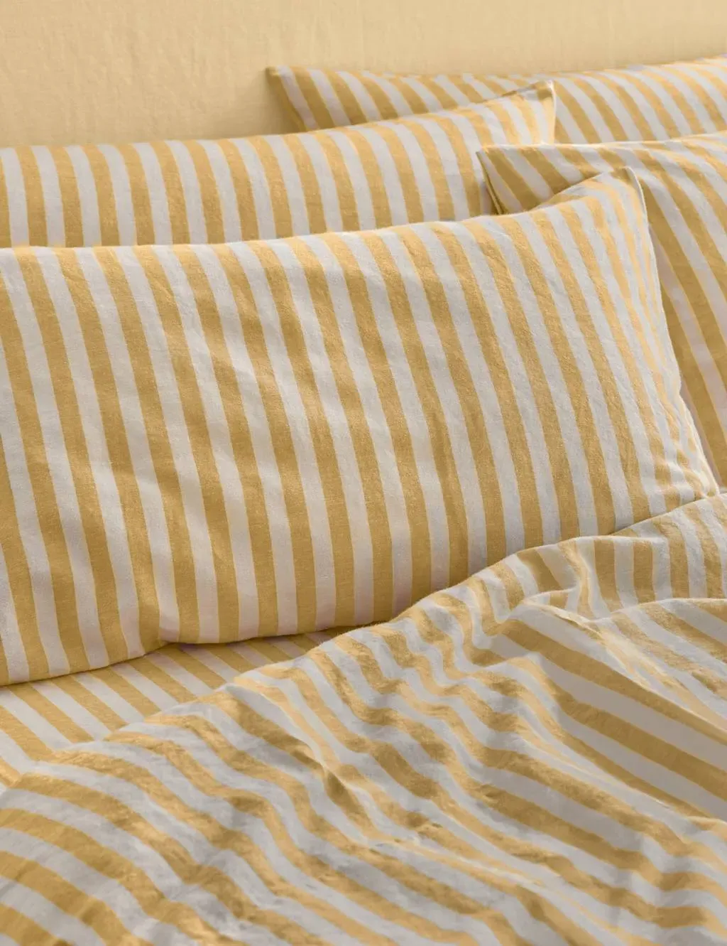 Pembroke Stripe 2 Pack Pillowcases - Yellow Mix, Linen Cotton product