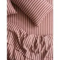 Pembroke Stripe Linen Rich Fitted Sheet - Pink Mix alternate view